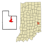 Fayette County Indiana Incorporated and Unincorporated areas Connersville Highlighted